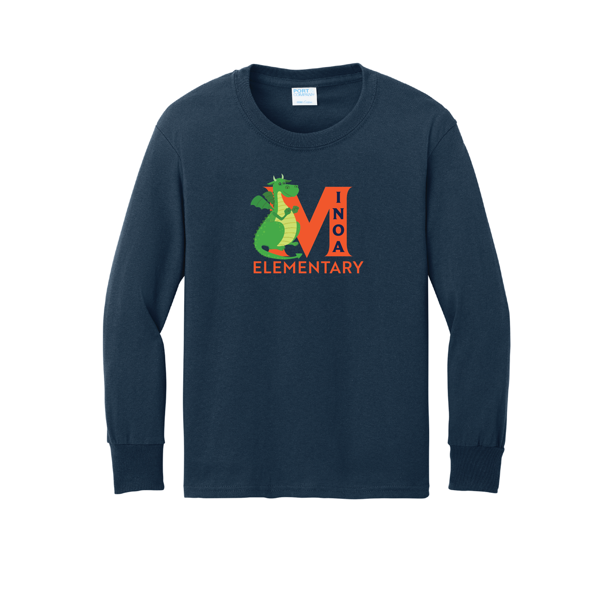 Port & Company® Youth Long Sleeve Core Cotton Tee - Dragon M
