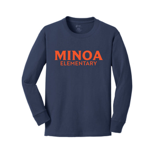 Port & Company® Youth Long Sleeve Core Cotton Tee - Minoa Elementary