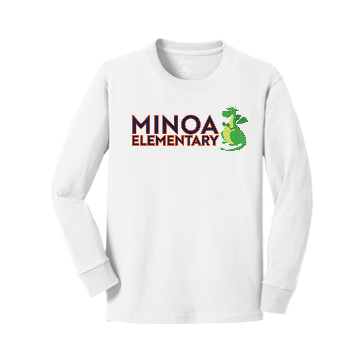 Port & Company® Youth Long Sleeve Core Cotton Tee - Minoa Dragon