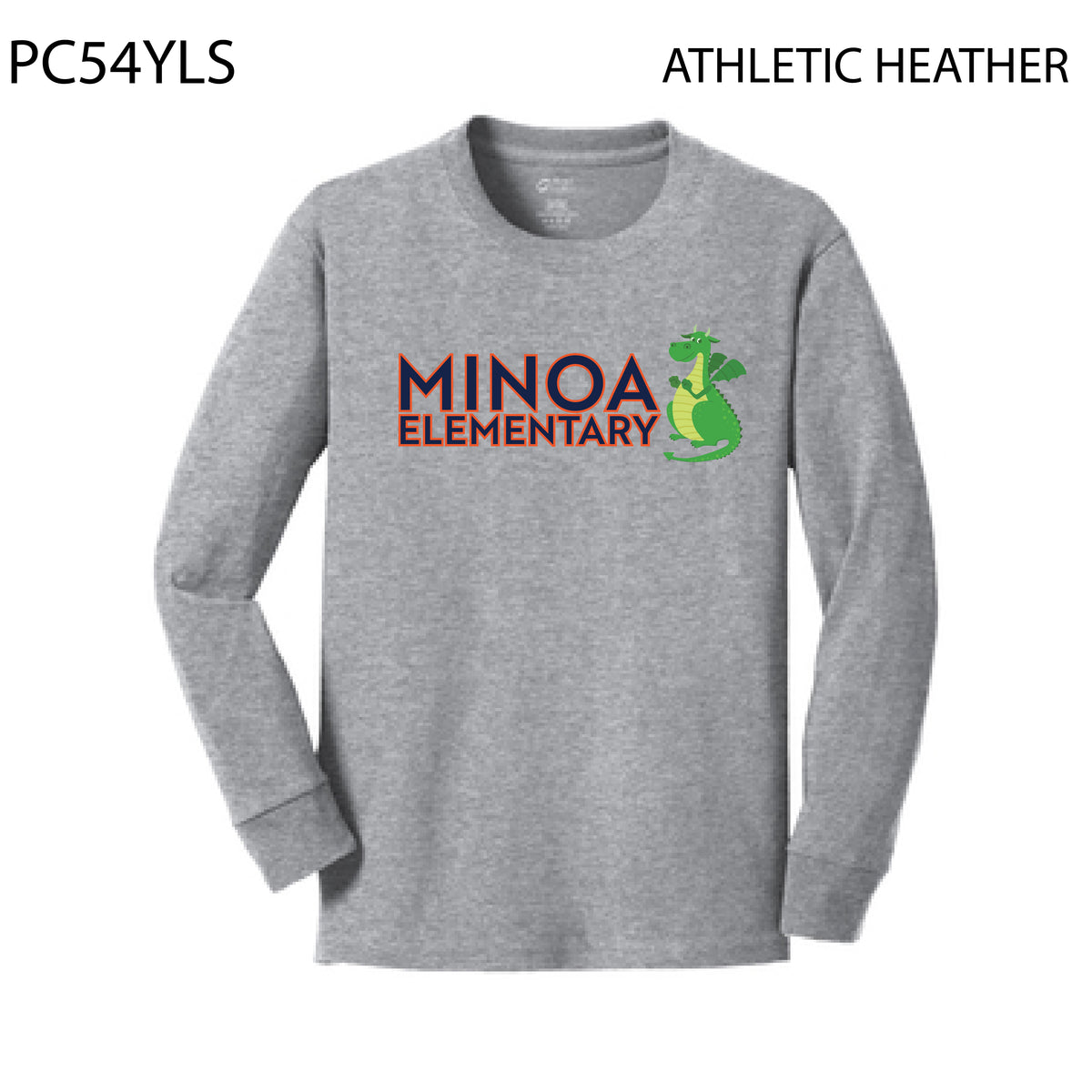 Port & Company® Youth Long Sleeve Core Cotton Tee - Minoa Dragon