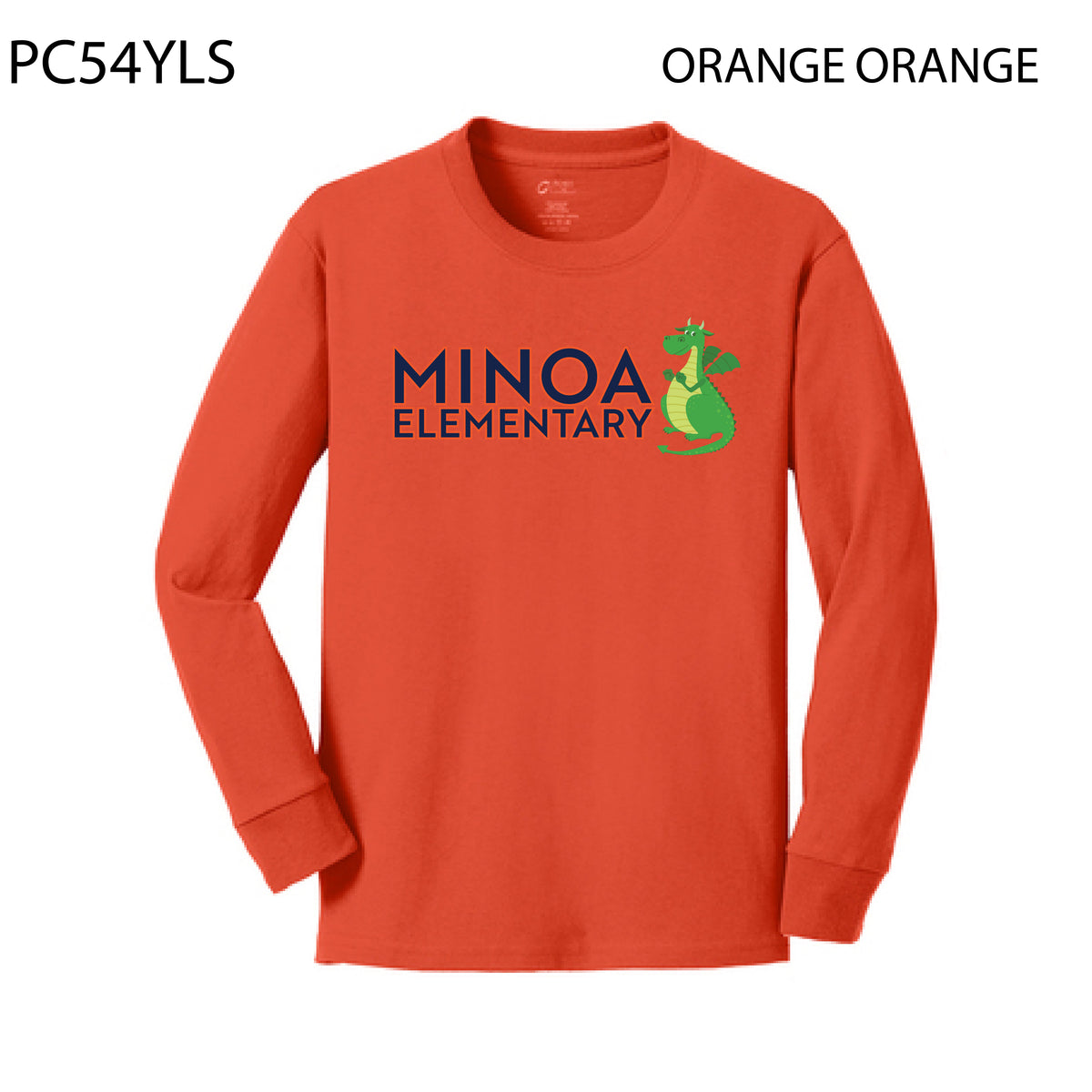 Port & Company® Youth Long Sleeve Core Cotton Tee - Minoa Dragon