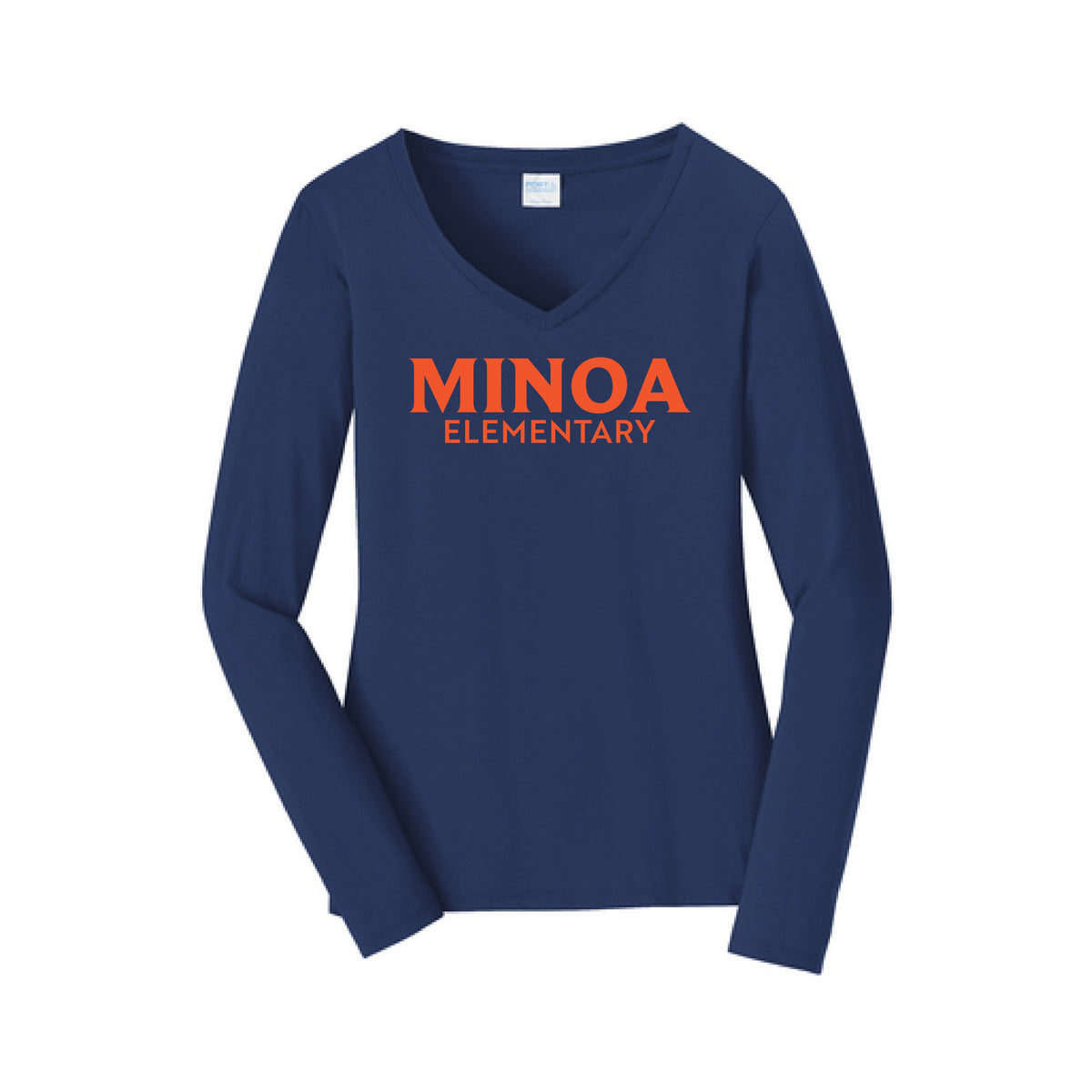Port & Company® Women's Long Sleeve Fan Favorite™ V-Neck Tee - Minoa Elementary