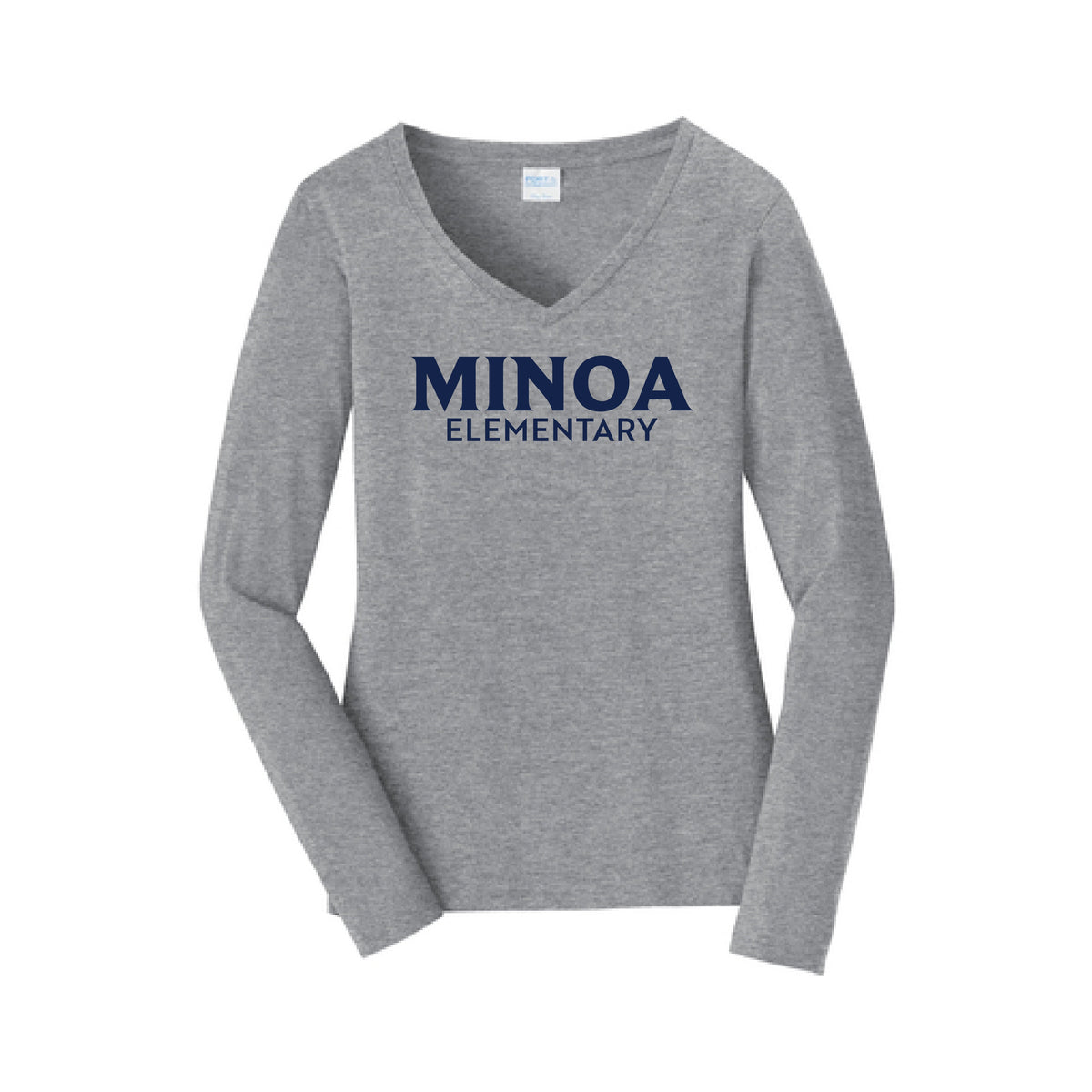 Port & Company® Women's Long Sleeve Fan Favorite™ V-Neck Tee - Minoa Elementary