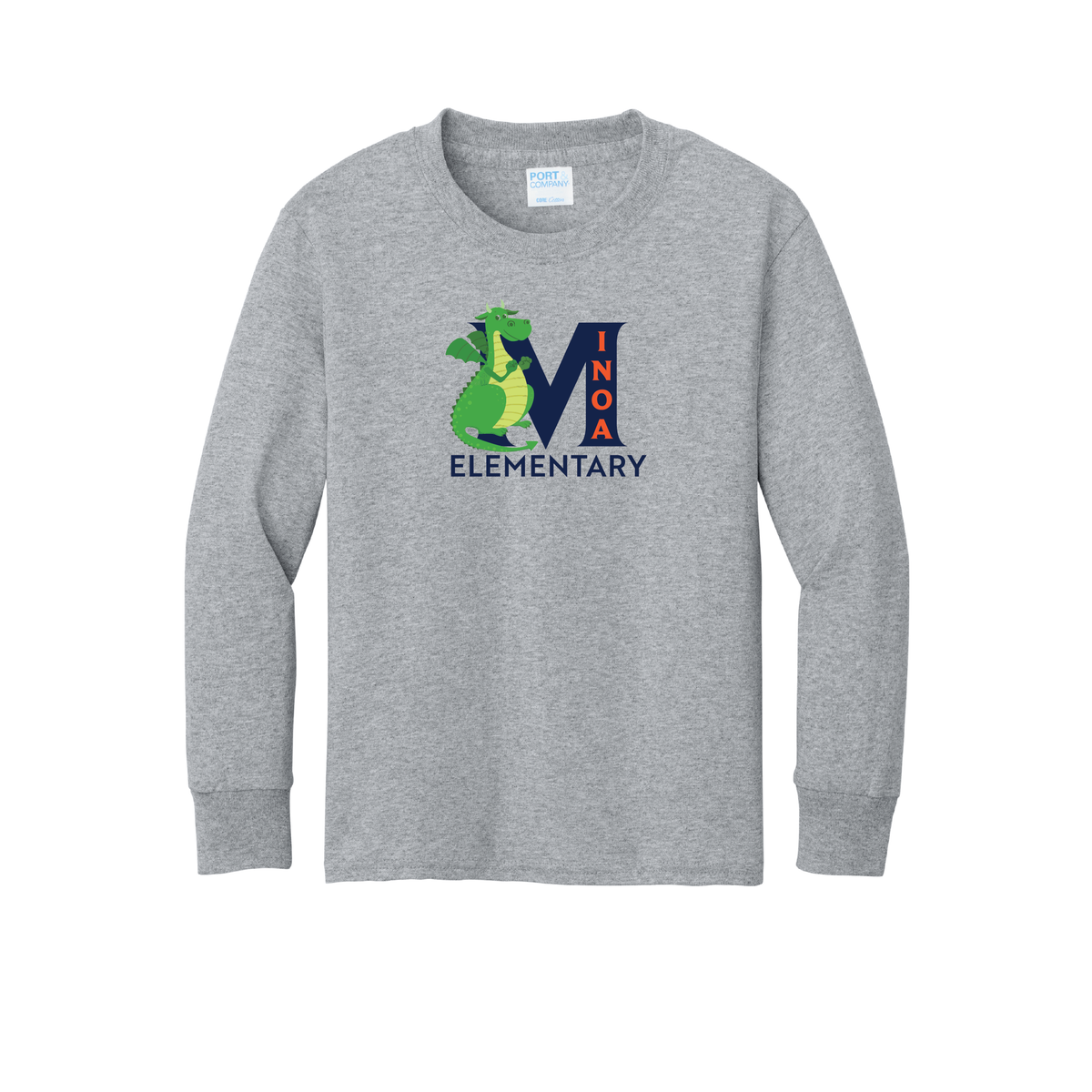 Port & Company® Youth Long Sleeve Core Cotton Tee - Dragon M