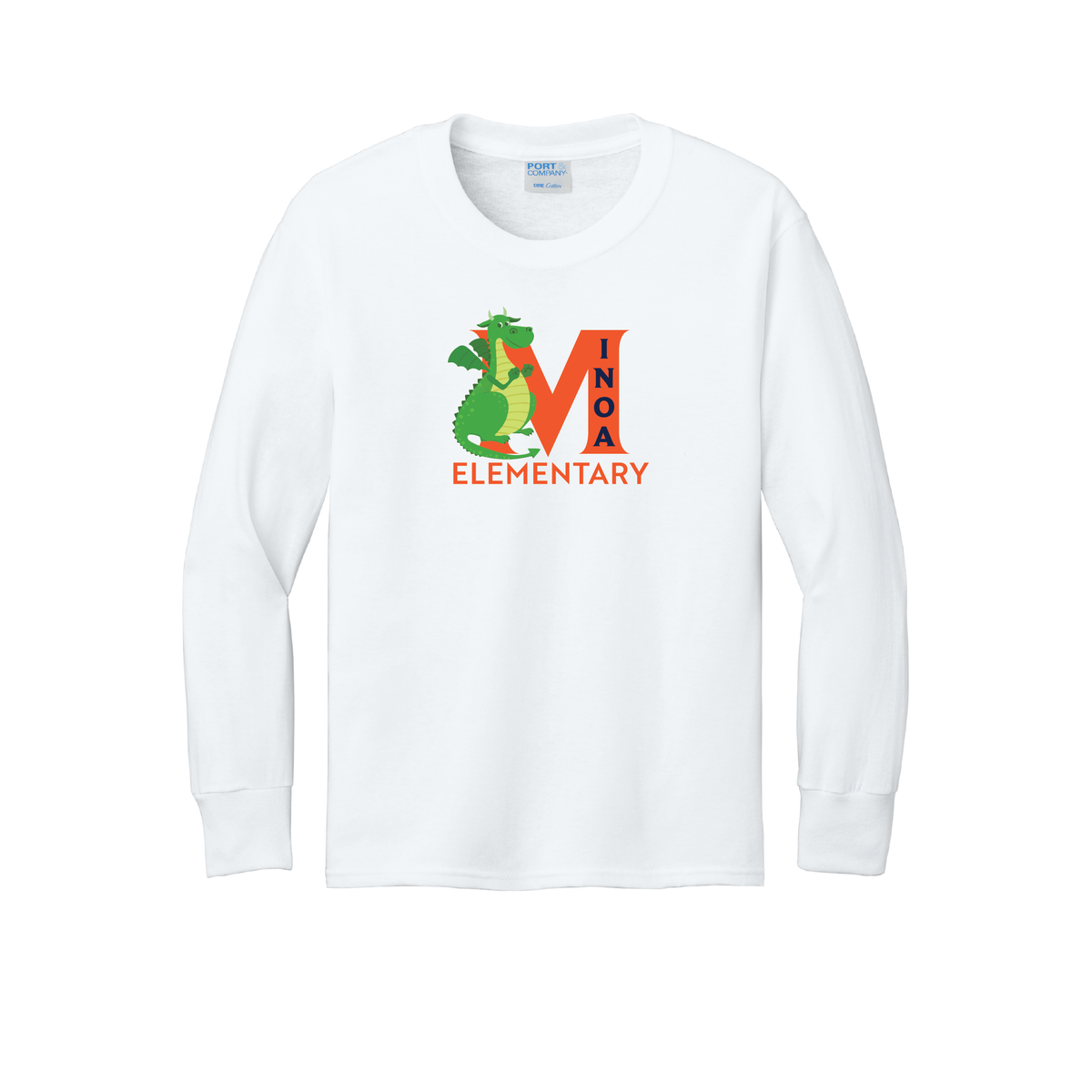 Port & Company® Youth Long Sleeve Core Cotton Tee - Dragon M