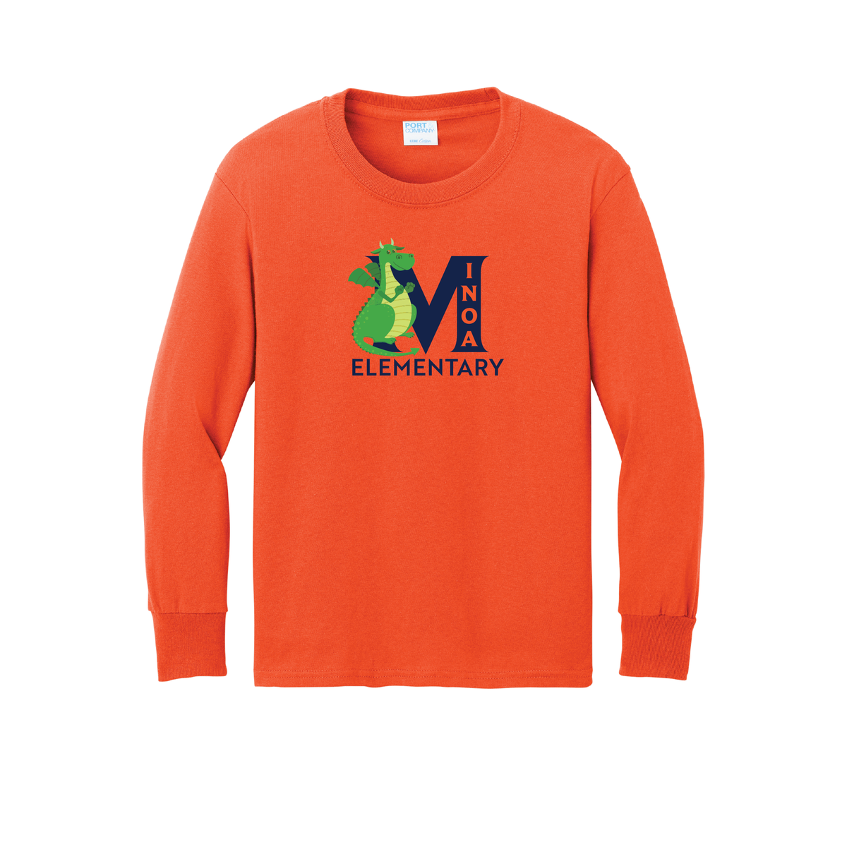 Port & Company® Youth Long Sleeve Core Cotton Tee - Dragon M